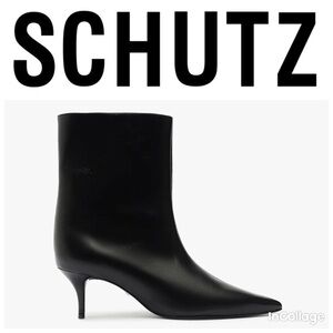 SCHUTZ Frances Leather Kitten Heeled Boots